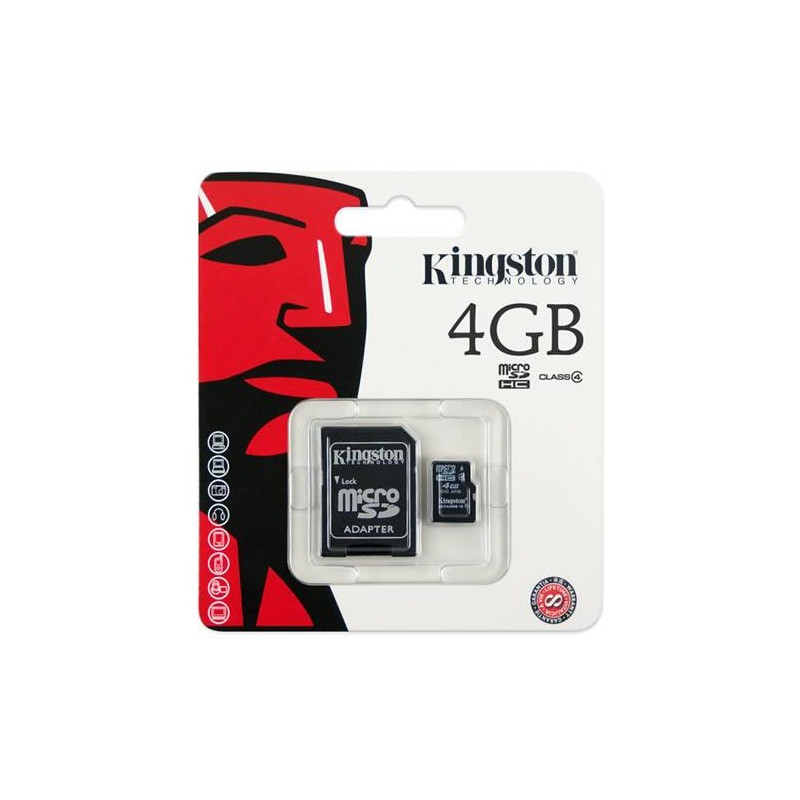 Carte Mémoire Micro SD 4Go Avec Adaptateur Carte Mémoire Micro SD 4Go Avec Adaptateur