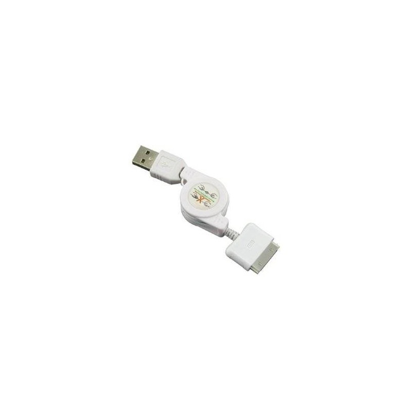 Cable Rétractable Compatible Apple Blanc